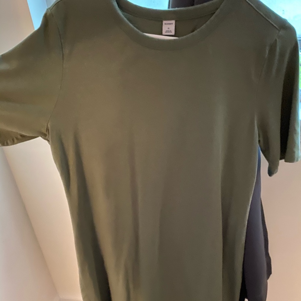 Army green tee shirt dress
